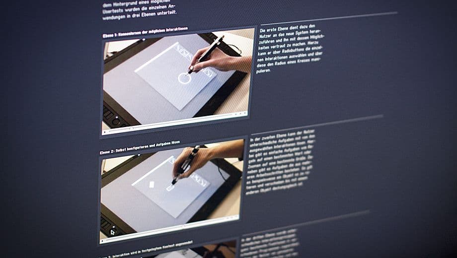 User interface of the demonstration app